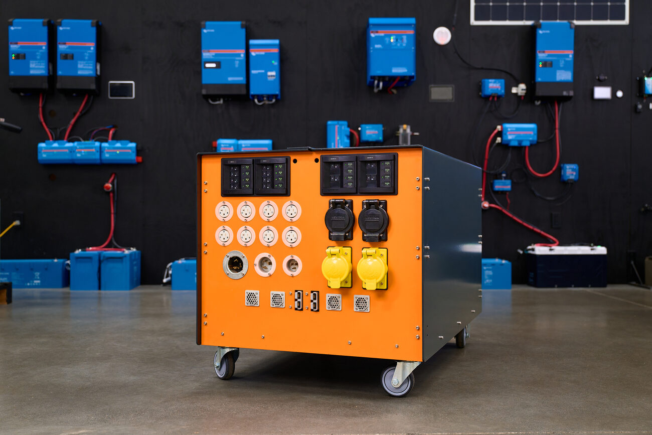 MESSX 10K outlet panel — 120V outlets, California twist-locks, 50A and 30A connectors